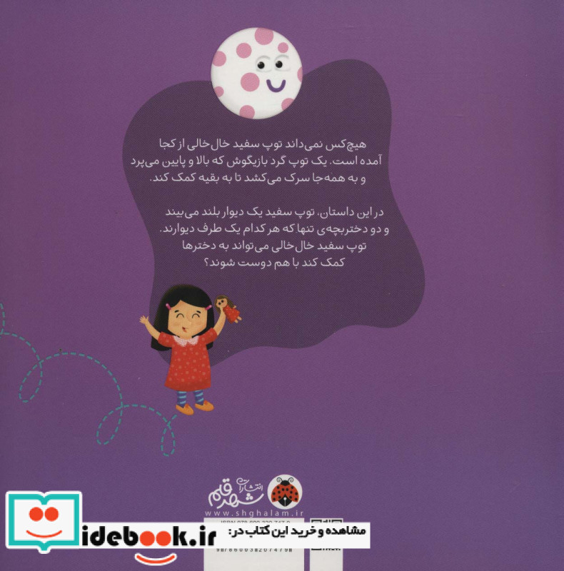 توپ سفید خال خالی قل می خورد