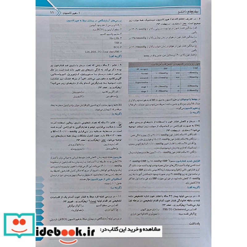 key Book بانک جامع سوالات ماژور از سال 1390 تا 1400 بر اساس منابع جدید